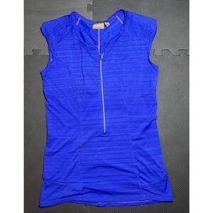 Athleta Tank Top Womens Medium Purple Sleeveless Zip Performance Athletic Top